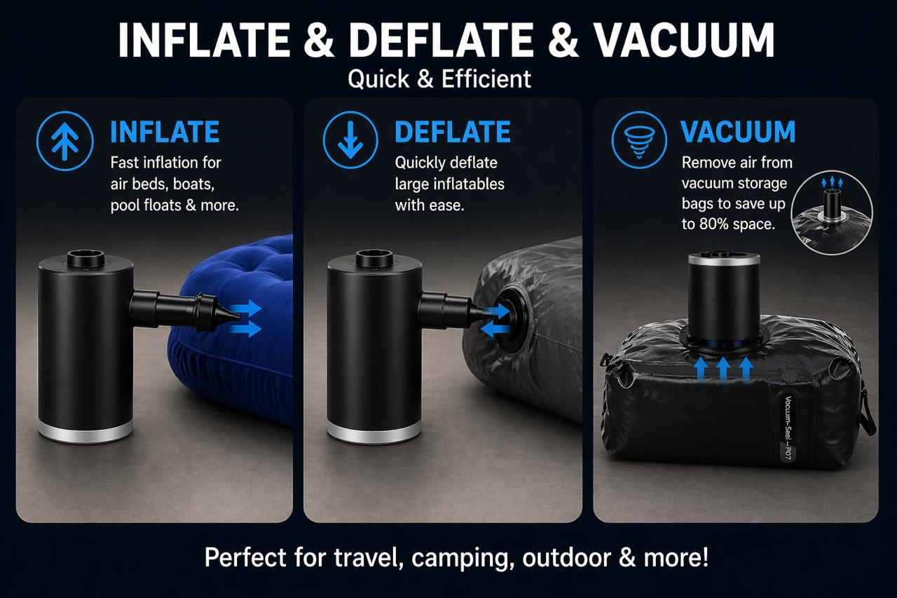 3-in-1 Portable Electric Air Pump